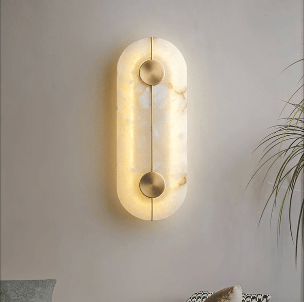Round LED Wall Sconce with Marble Accent, Modern Nordic Design8