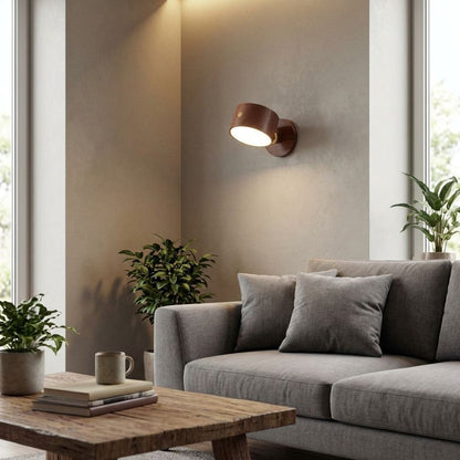 Round Wooden LED Wall Sconce - Minimalist Design, Single Light3