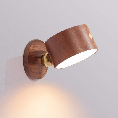 Round Wooden LED Wall Sconce - Minimalist Design, Single Light7
