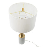 Stone-Look Cement Table Lamp with Fabric Shade