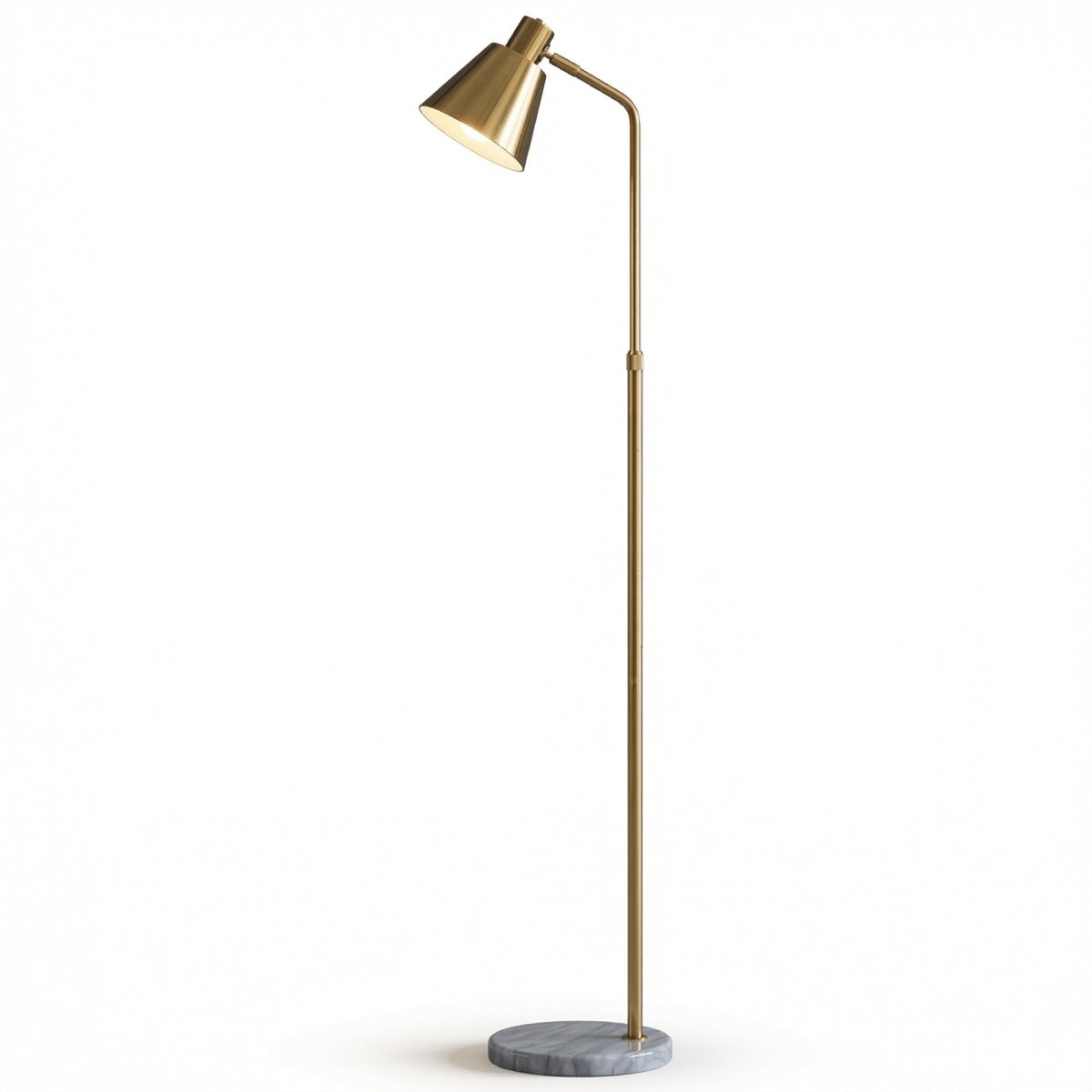 Scandinavian Style Floor Lamp with Wooden Base, 60 inches Tall