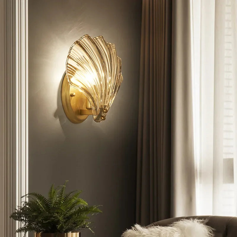 Seashell-Style Wall Light with E14 Fitting