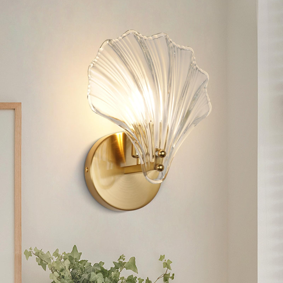 Seashell-Style Wall Light with E14 Fitting