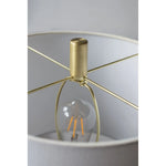 Stone-Look Cement Table Lamp with Fabric Shade