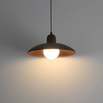 Shallow Dome Pendant Light in Wood - Modern Ceiling Fixture