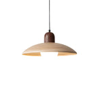 Shallow Dome Pendant Light in Wood - Modern Ceiling Fixture