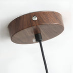 Shallow Dome Pendant Light in Wood - Modern Ceiling Fixture