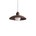 Shallow Dome Pendant Light in Wood - Modern Ceiling Fixture