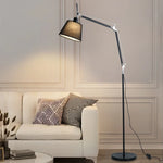 Swing Arm Floor Lamp with Fabric Drum Shade