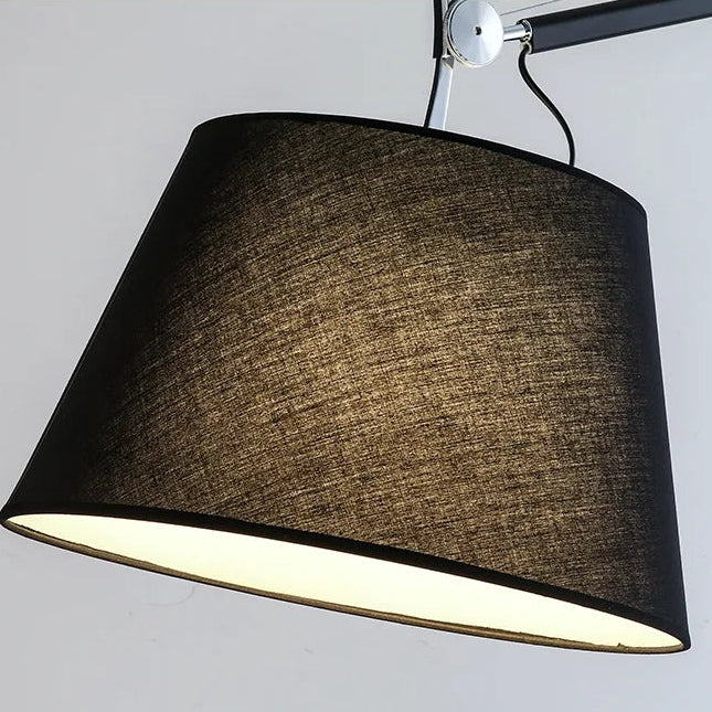 Swing Arm Floor Lamp with Fabric Drum Shade