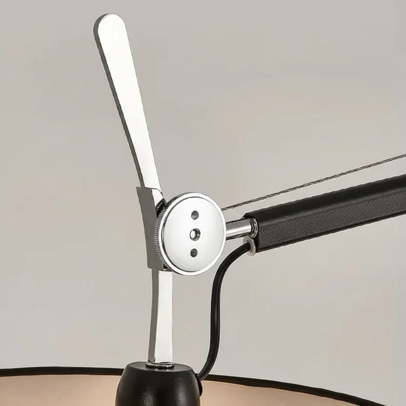 Swing Arm Floor Lamp with Fabric Drum Shade