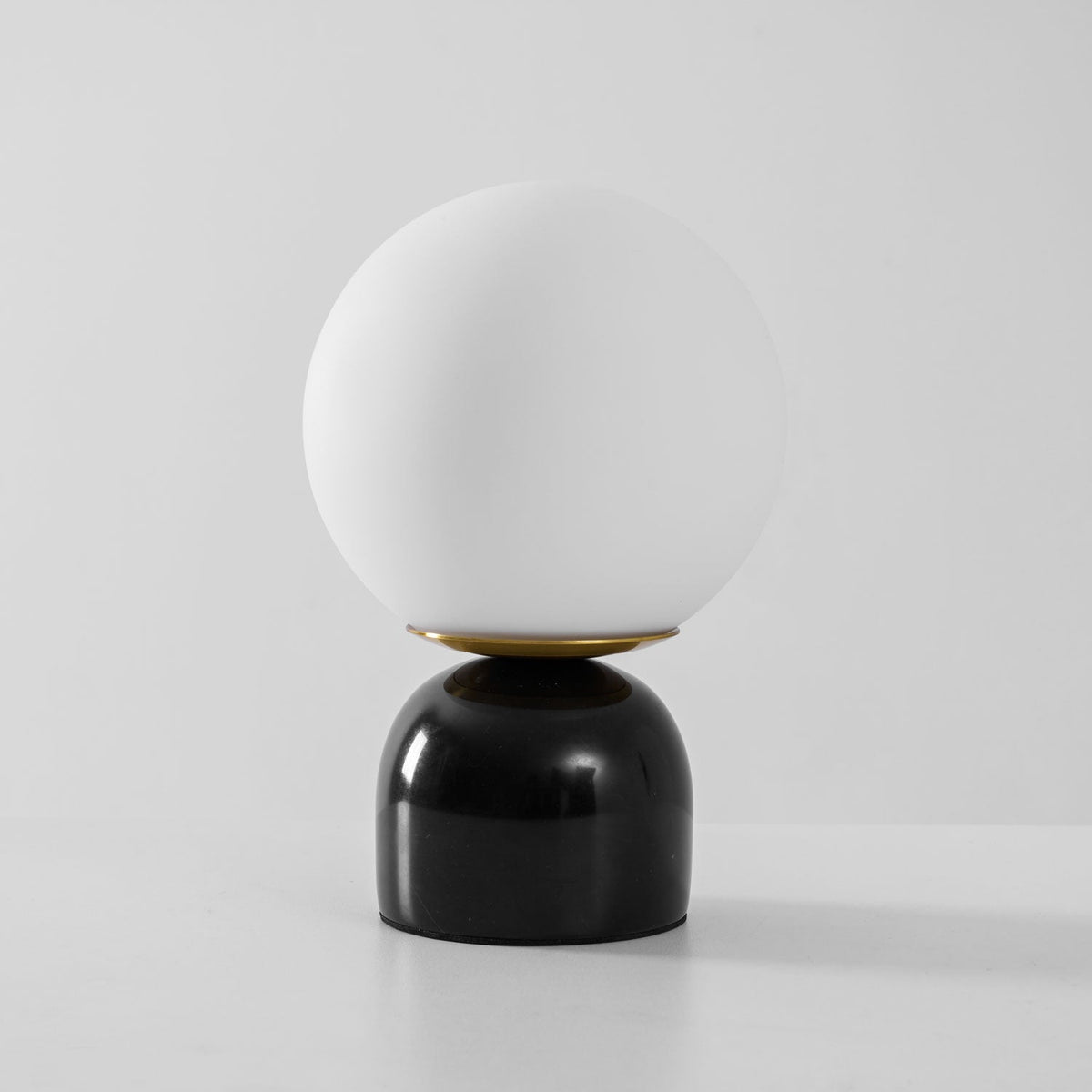 Marble Table Lamp with White Glass Globe, 9-Inch Modern Design