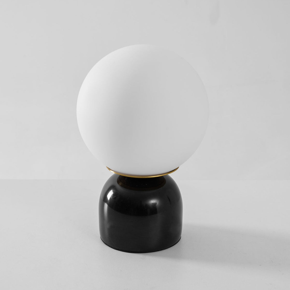 Marble Table Lamp with White Glass Globe, 9-Inch Modern Design
