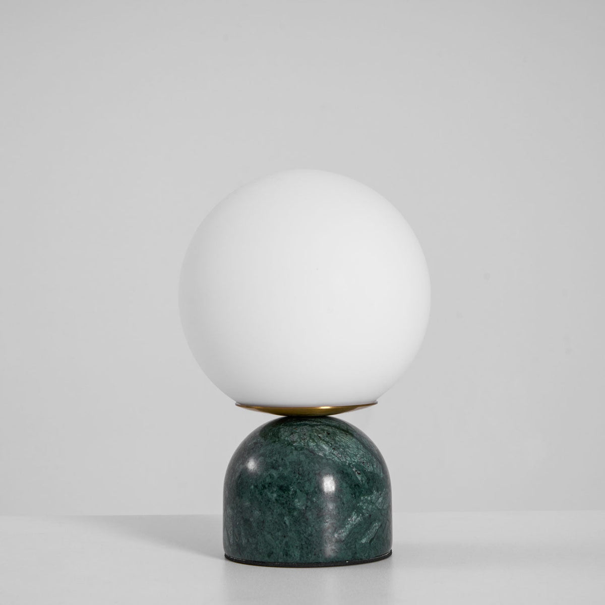 Marble Table Lamp with White Glass Globe, 9-Inch Modern Design