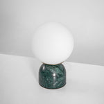 Marble Table Lamp with White Glass Globe, 9-Inch Modern Design