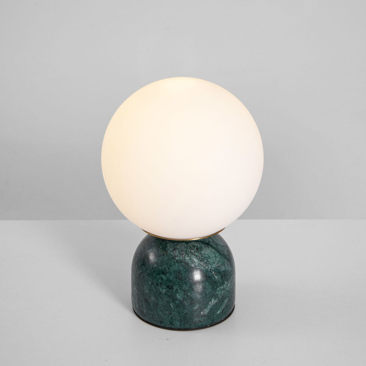 Marble Table Lamp with White Glass Globe, 9-Inch Modern Design