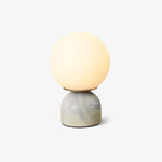 Marble Table Lamp with White Glass Globe, 9-Inch Modern Design