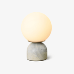 Marble Table Lamp with White Glass Globe, 9-Inch Modern Design