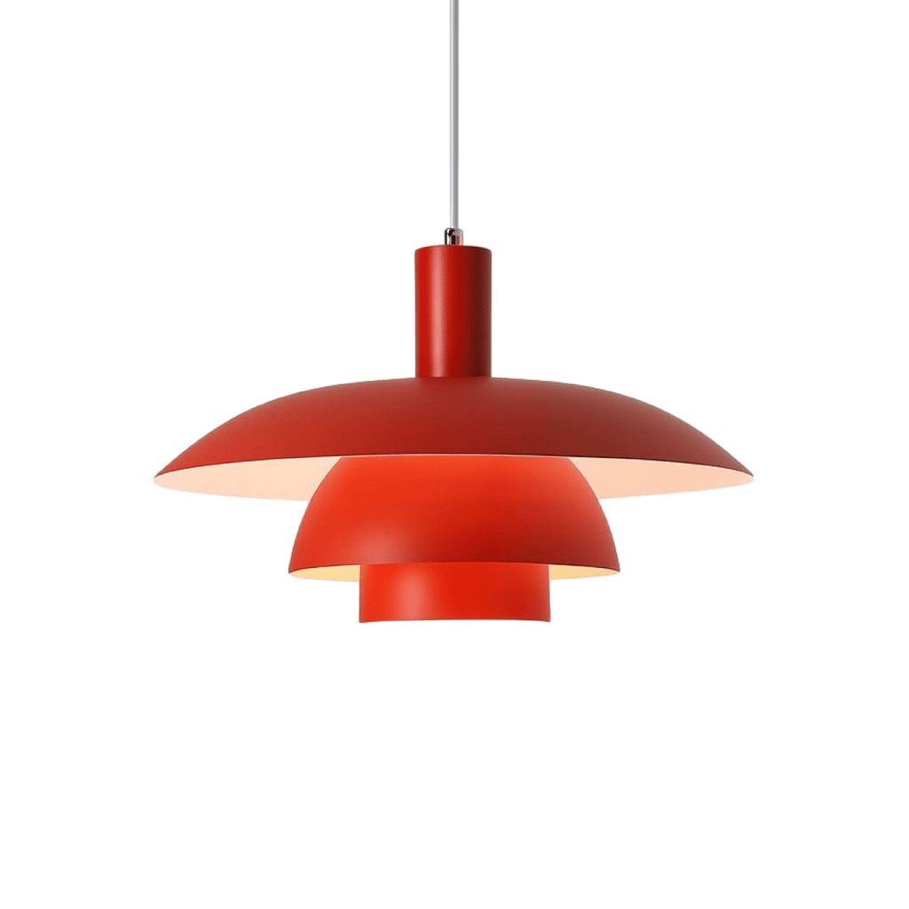 Tiered Metal Shade Pendant Light - Modern Design, 12-inch Diameter