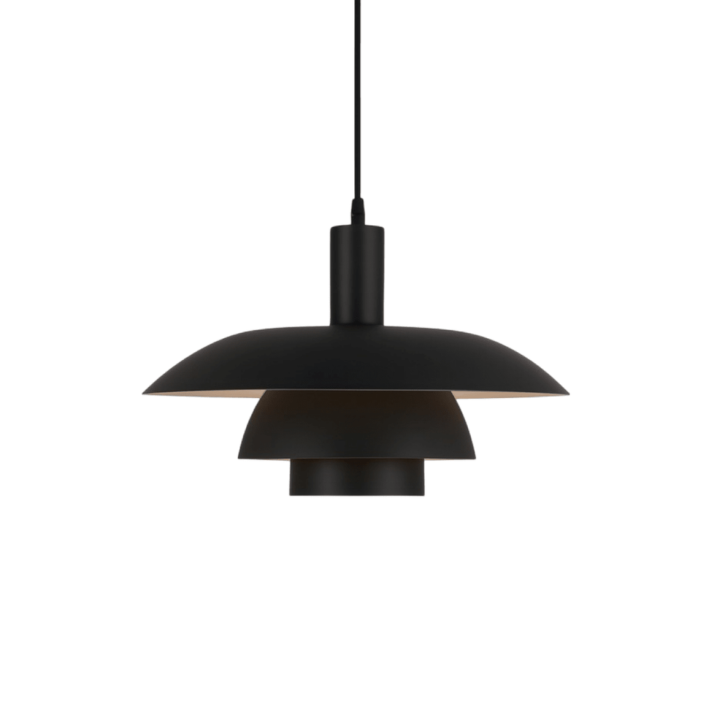 Tiered Metal Shade Pendant Light - Modern Design, 12-inch Diameter