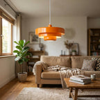 Tiered Shade Pendant Light Fixture - Modern Design, 12-inch Diameter