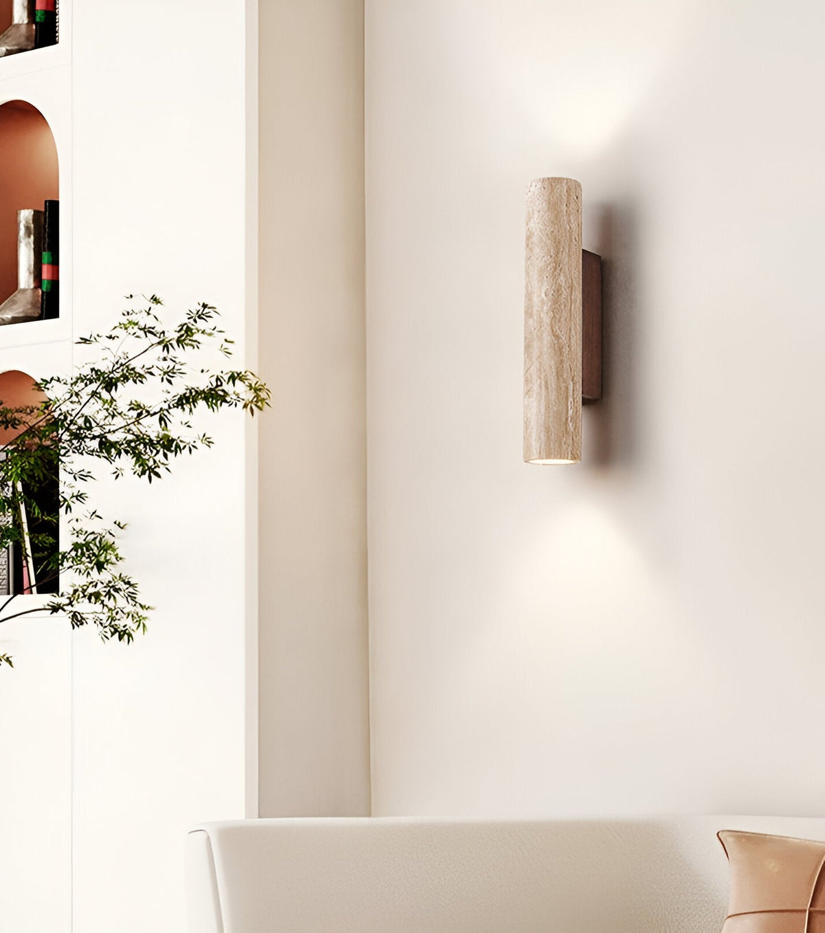 Travertine Up and Down Wall Light with E27 Socket