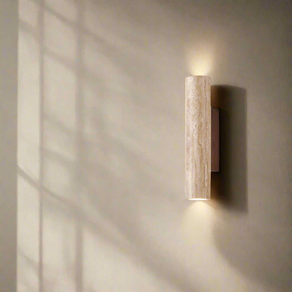 Travertine Up and Down Wall Light with E27 Socket