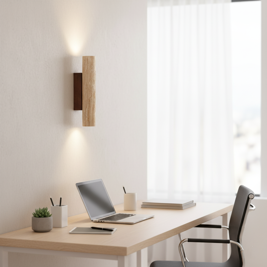 Travertine Up and Down Wall Light with E27 Socket