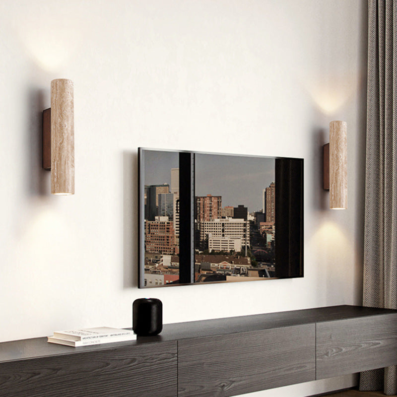 Travertine Up and Down Wall Light with E27 Socket