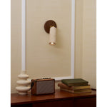 Travertine and Wood Wall Light with E27 Fitting