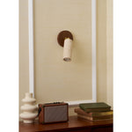 Travertine and Wood Wall Light with E27 Fitting