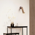 Travertine and Wood Wall Light with E27 Fitting