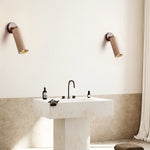 Travertine and Wood Wall Light with E27 Fitting