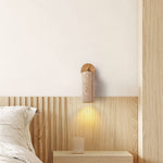 Travertine and Wood Wall Light with E27 Fitting