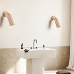 Travertine and Wood Wall Light with E27 Fitting