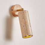 Travertine and Wood Wall Light with E27 Fitting