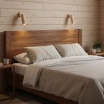 Travertine and Wood Wall Light with E27 Fitting