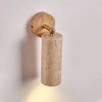 Travertine and Wood Wall Light with E27 Fitting