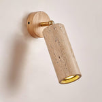 Travertine and Wood Wall Light with E27 Fitting