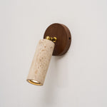 Travertine and Wood Wall Light with E27 Fitting