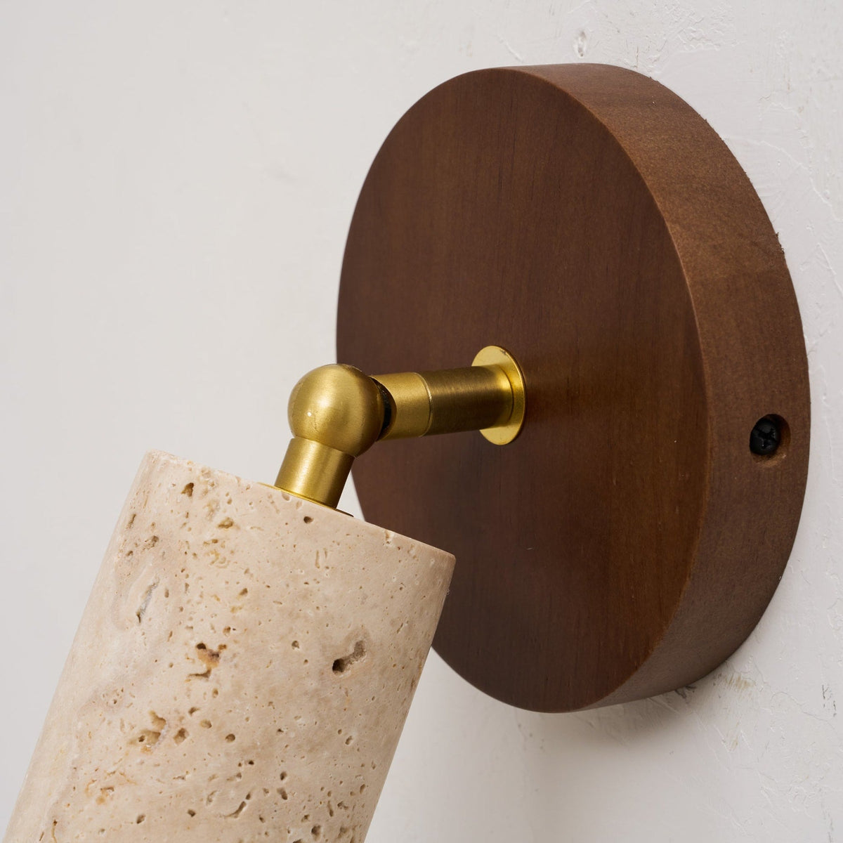 Travertine and Wood Wall Light with E27 Fitting
