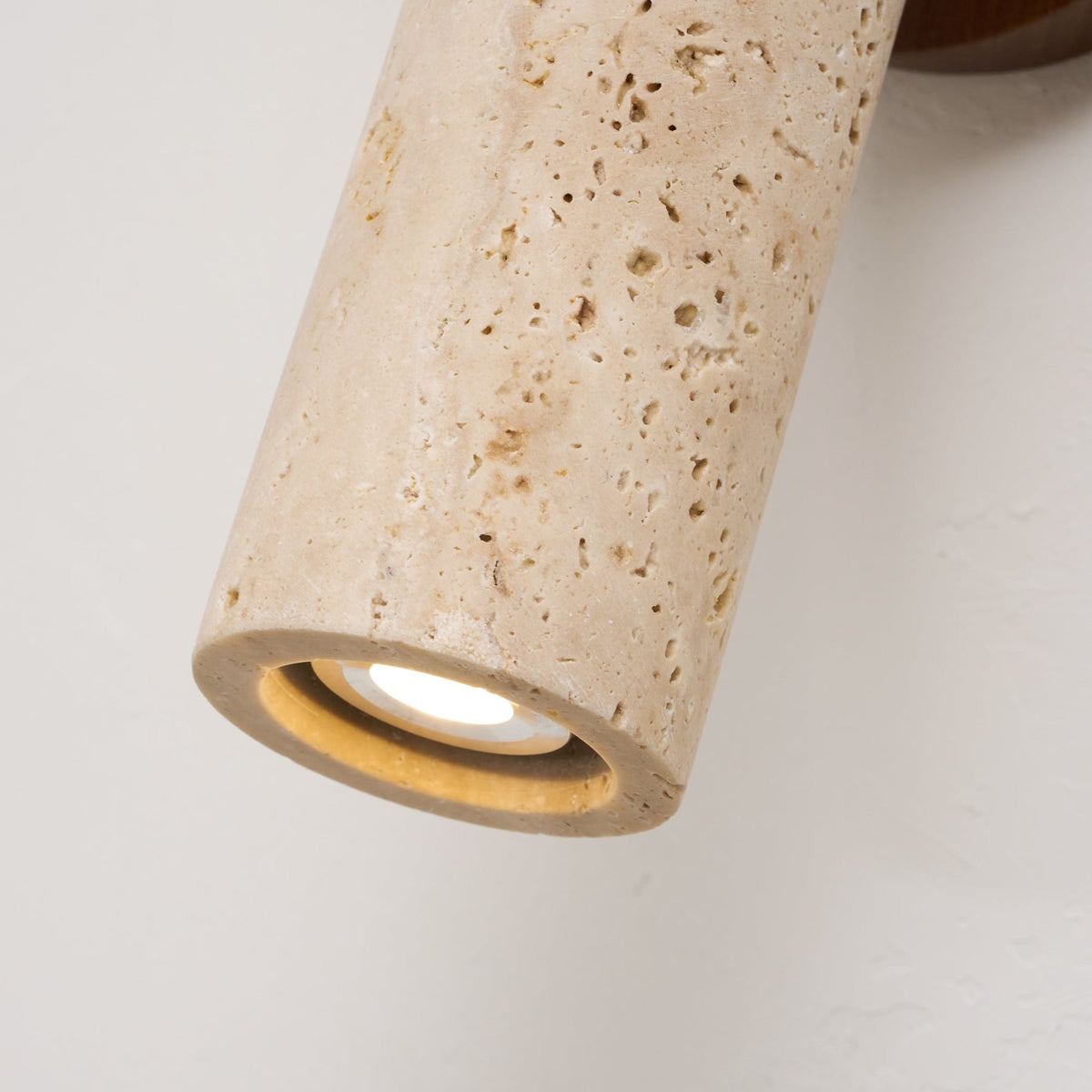 Travertine and Wood Wall Light with E27 Fitting