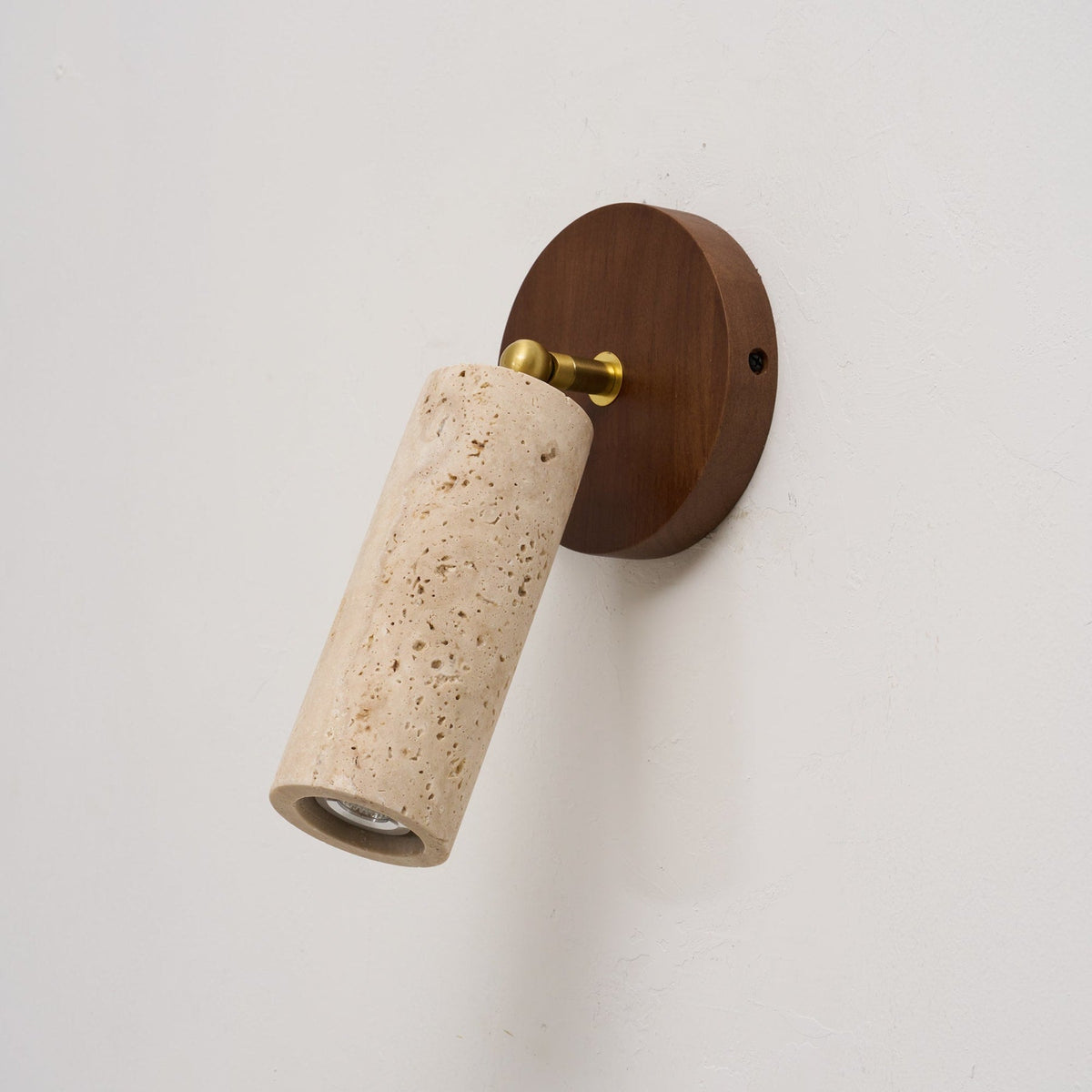 Travertine and Wood Wall Light with E27 Fitting