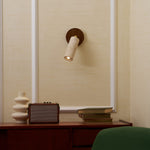 Travertine and Wood Wall Light with E27 Fitting