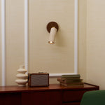 Travertine and Wood Wall Light with E27 Fitting