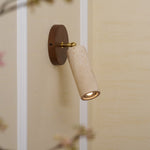 Travertine and Wood Wall Light with E27 Fitting