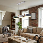 Triple Circular Shade Pendant Light with Wooden Frame