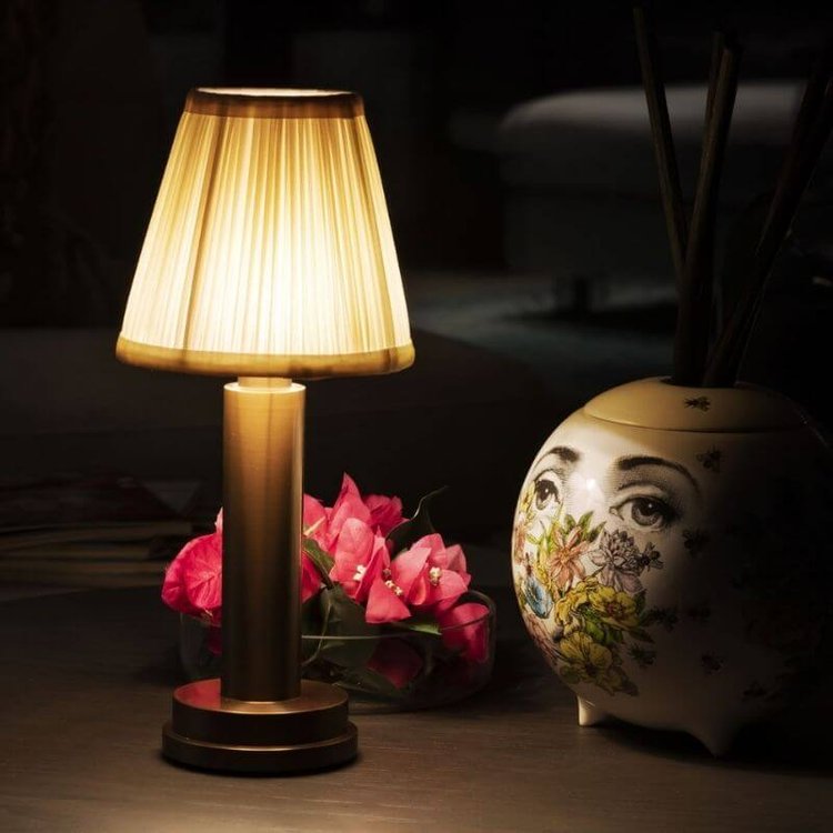 Rechargeable Fabric Shade Table Lamp with Touch Control