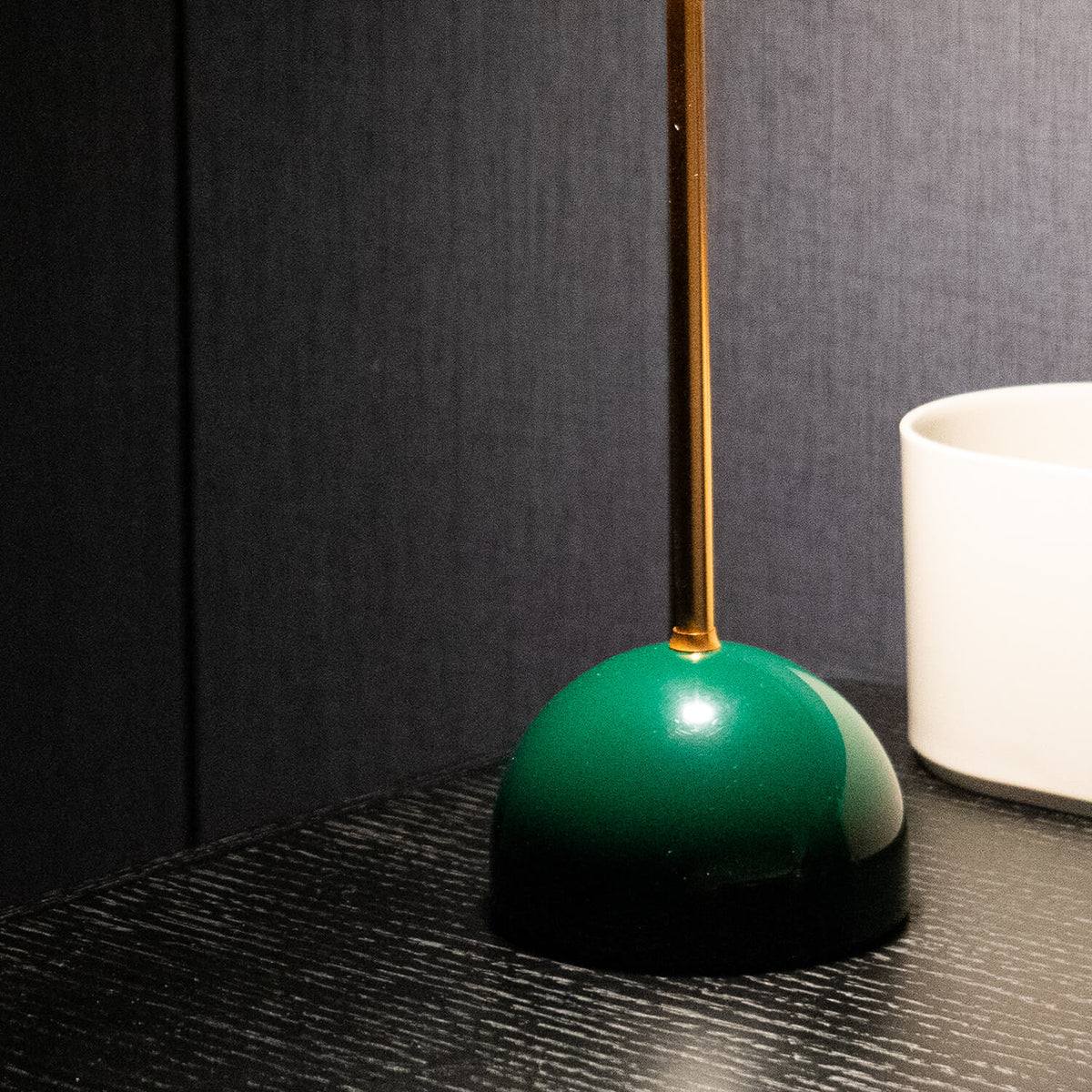 Brass-Colour and Green Rechargeable Touch Table Lamp