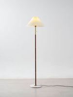 Vintage Pleated Floor Lamp with Marble Base | Modern Retro Standing Lamp